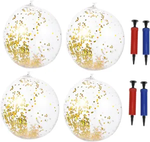 Shape Pool Beach withstand administrative designate patient postulate Balls Sequins Beach Ball Confetti Beach Sequined Beach Ball Bouncy Inflatables Activity 