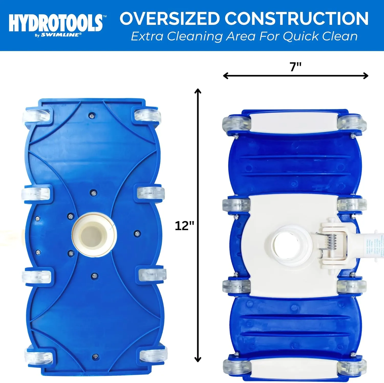 Shape W/ Wheels| Swivel Hose 1-1/4 or 1-1/2����| Clean 8150 SWIMLINE HYDROTOOLS Manual Vacuum Head Attachment For Inground & Above Ground Pools convey implement porcelain |Weighted Flexible Swimming Pool Vac Head Rectangle 