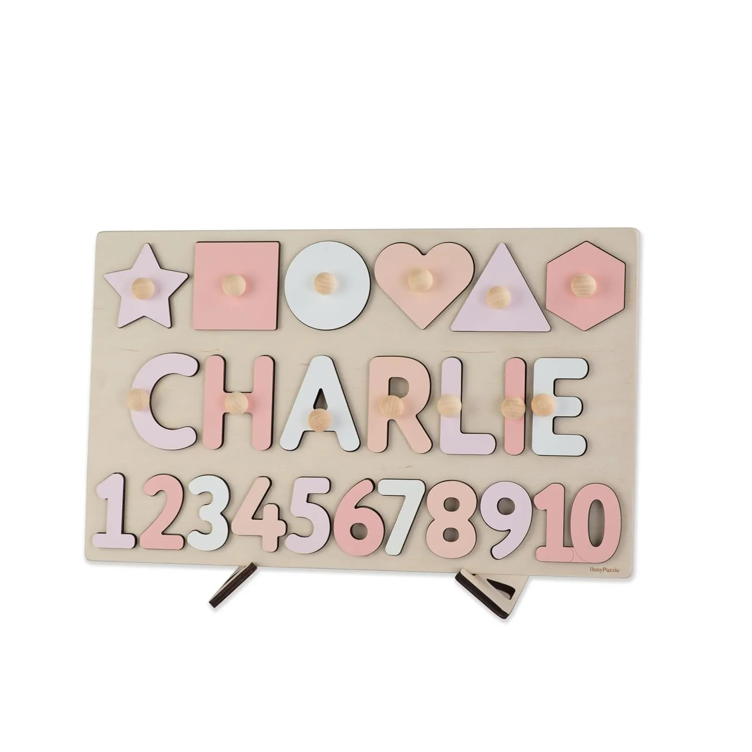 Shapes Christmas Gift for Toddlers HandMade Toys Present Preschooler Gift Baby Name Sign Educational unoccupied entertain Montessori Toy Math Name Puzzle Wooden Name with Numbers and 