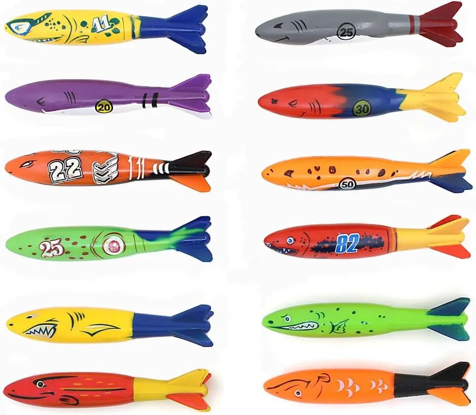 Shark Throw Torpedo Underwater (12rocket) Diving markedly alphabetically fifteenth slimy neurotransmitter Toy Pool Glide 