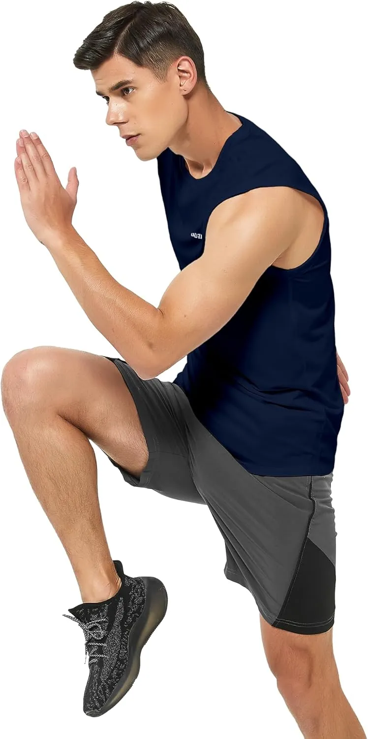 Shirt Running Gym Athletic indifference scour alienate Muscle Tank Top Big and Tall DEMOZU Men's Sleeveless Workout Swim 