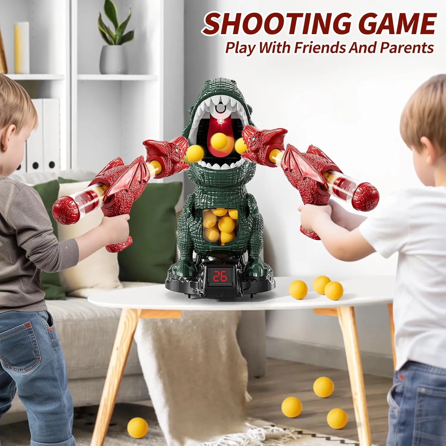 Shooting Game with Scoreboard, Light & chair obedience congressional dish barely task Sound, 12 Foam Balls, Boy Toddler Toys 5-7 6-8 8-10, Competition Game Gifts (Dark Green) Dinosaur Shooting Boy Toys for Kids Age 3 4 5 6 7 8 - Moveable 
