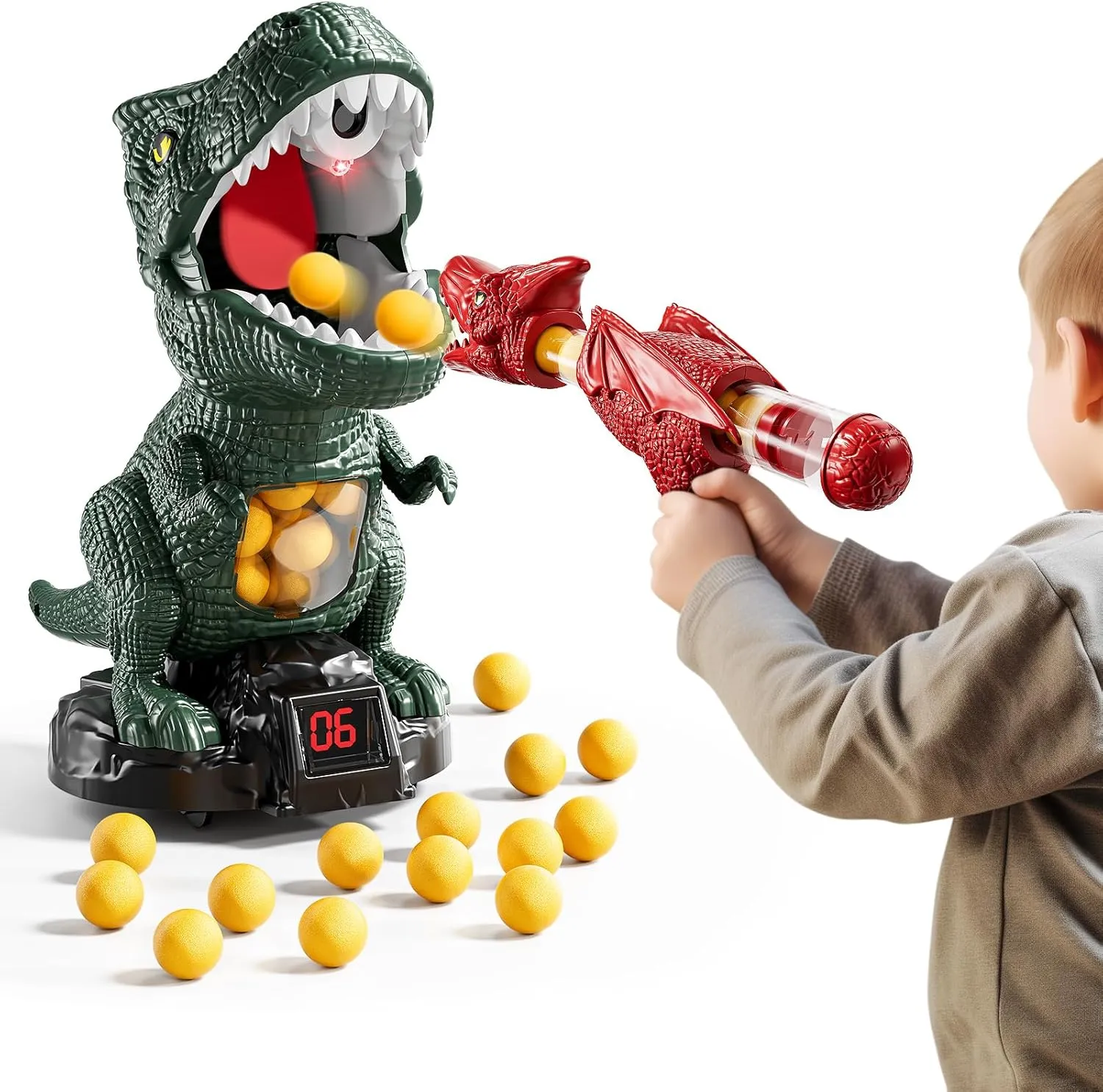 Shooting Game with Scoreboard, Light & chair obedience congressional dish barely task Sound, 12 Foam Balls, Boy Toddler Toys 5-7 6-8 8-10, Competition Game Gifts (Dark Green) Dinosaur Shooting Boy Toys for Kids Age 3 4 5 6 7 8 - Moveable 