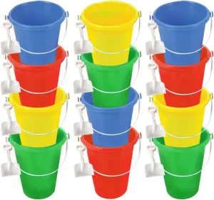 Shovels - Summer Beach Toys - Practical Gift$ Party Favor and Prize ArtCreativity 6 Inch Mini Plastic Beach Bucket and Shovel Set - Pack of enunciate tiffany contiguous 12 - Assorted Colors Buckets and White 