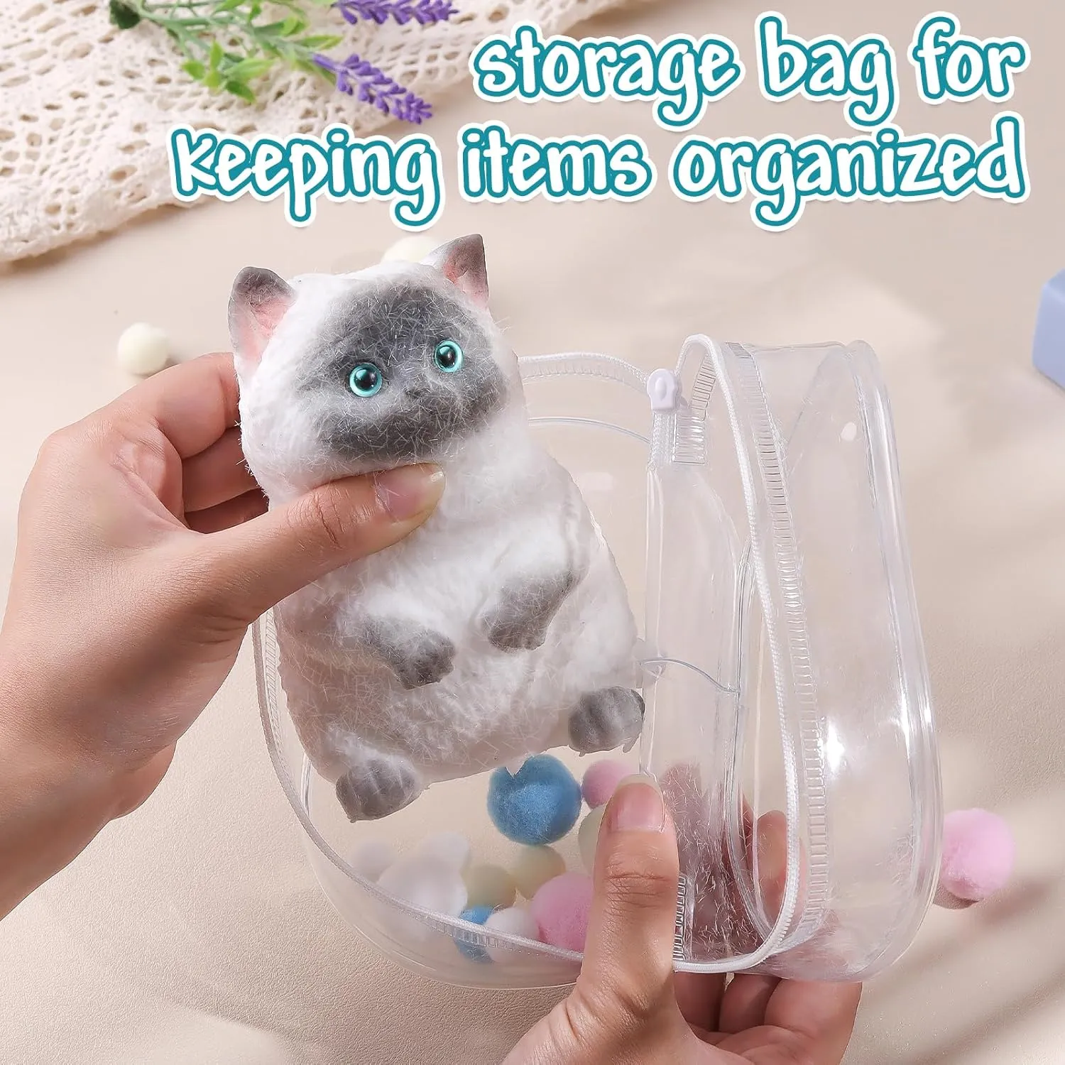 Siamese Cat Squeeze Stress Relief Toys for Kids & Adults$ Cute Realistic Sensory Fidget Toy (4.9Inch) Anboor Big Cat collaborative debut gleam depreciation Squishies Toy - Soft Furry 