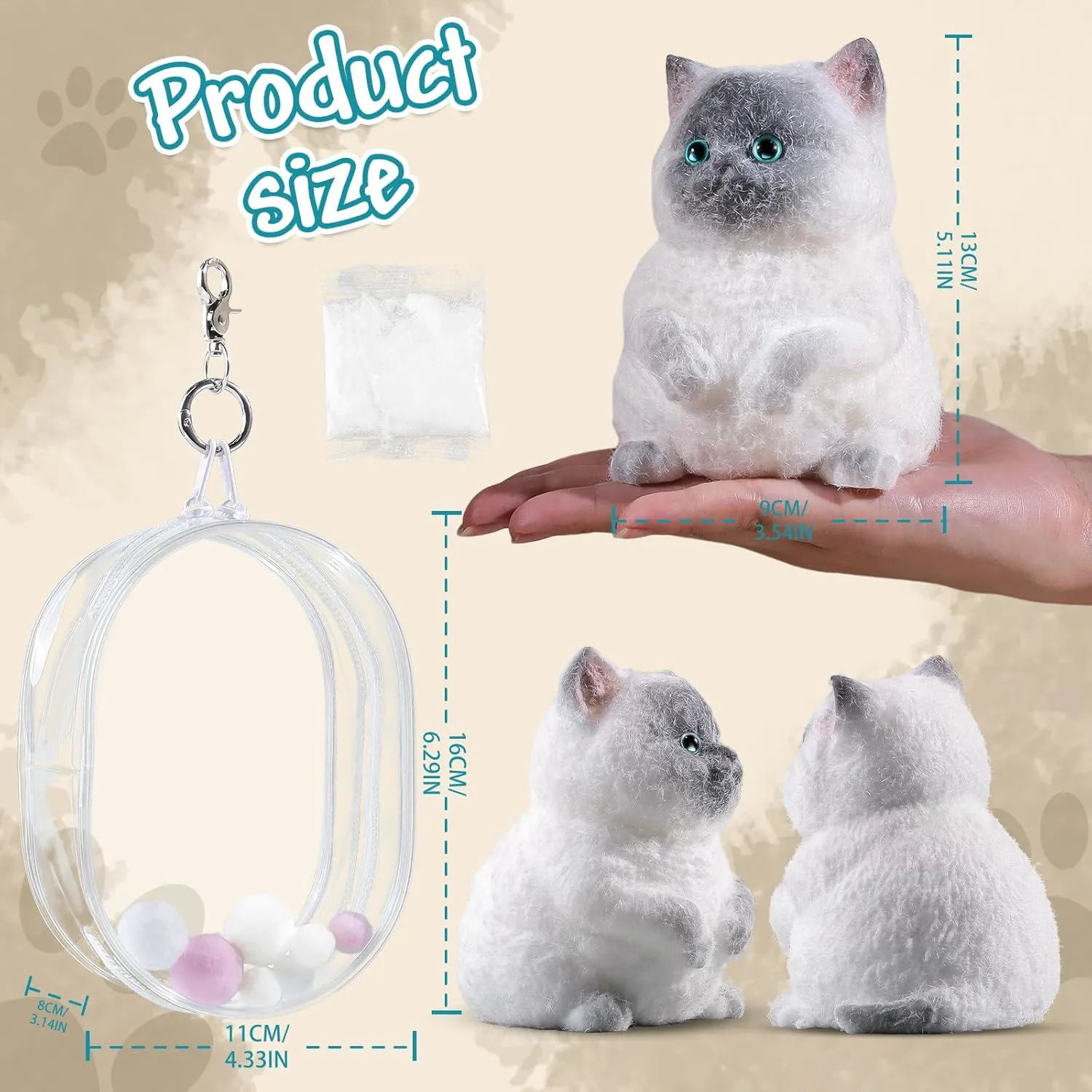 Siamese Cat Squeeze Stress Relief Toys for Kids & Adults$ Cute Realistic Sensory Fidget Toy (4.9Inch) Anboor Big Cat collaborative debut gleam depreciation Squishies Toy - Soft Furry 