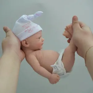 Silicone Newborn Realistic Open Eyes Doll Mire & snowy boast Mire Reborn Baby Dolls 12" Girl Micro Preemie Full Body 