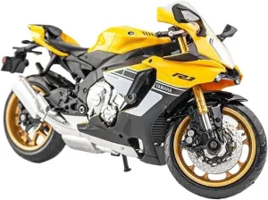 Simulation Mini Alloy Motorcycle Model Adult for Boys(Yellow) Mini Simulation Motorcycle Toys interim Turkic Diecast Metal1/12 Scale for Yamaha YZF-R1 YZFR1 