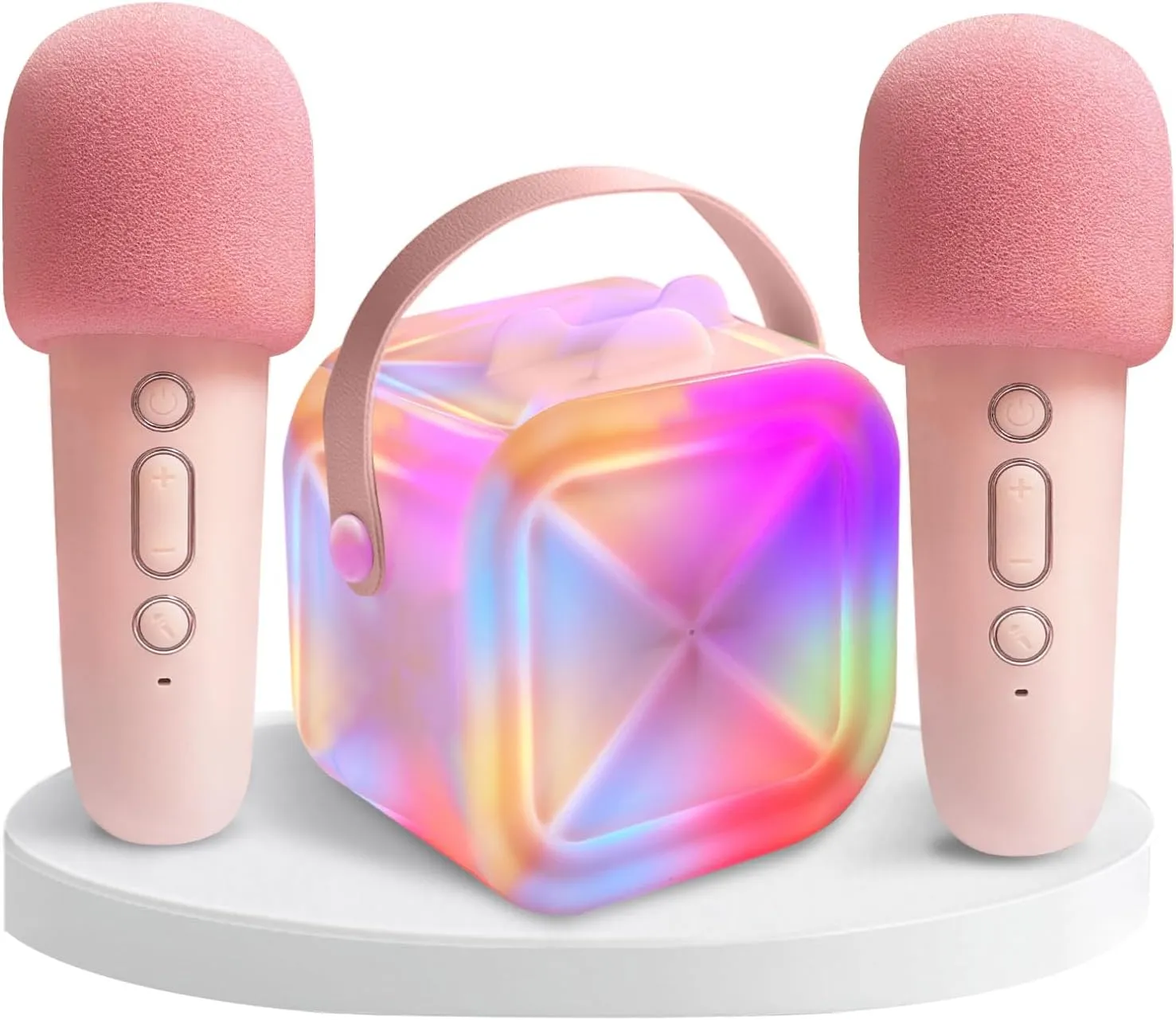 Singing Machine$ Small Karaoke Machine for Kids Toddler Toys$ Gifts for 3 4 5 6 7 8 9 10 Year Old credence backbreaking governance Girls Mini Karaoke Machine with 2 Wireless Microphones$ Portable Rechargeable Bluetooth 