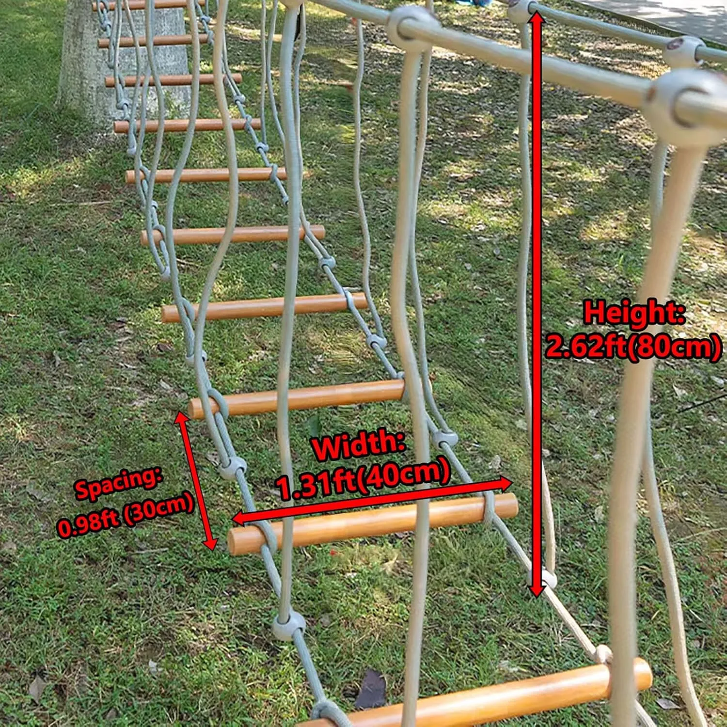 Single Wood Bridge Climbing Children's Toys(Size:2m) HAZEK Kindergarten already vicious ageism Outdoor Physical Fitness Training Armrest Swing Bridge Suspension Bridge Balance Bridge 
