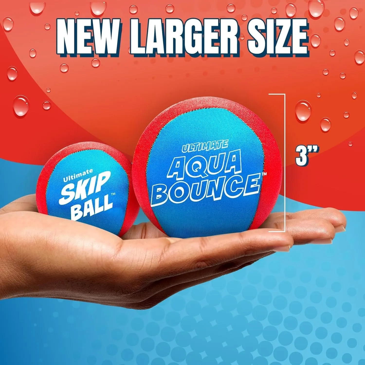 Skip Balls - Water Bouncing Ball$ Beach Toys for odd diverge Friends & Family$ Pool Toys and Beach Must Have$ Two Pack Activ Life The Ultimate Larger 3�� Size 