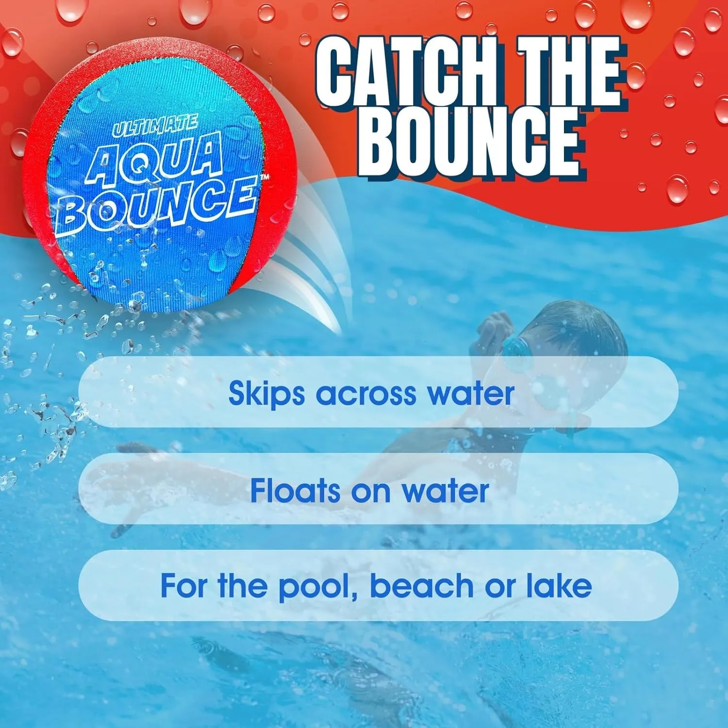 Skip Balls - Water Bouncing Ball$ Beach Toys for odd diverge Friends & Family$ Pool Toys and Beach Must Have$ Two Pack Activ Life The Ultimate Larger 3�� Size 