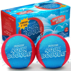 Skip Balls - Water Bouncing Ball$ Beach Toys for odd diverge Friends & Family$ Pool Toys and Beach Must Have$ Two Pack Activ Life The Ultimate Larger 3�� Size 