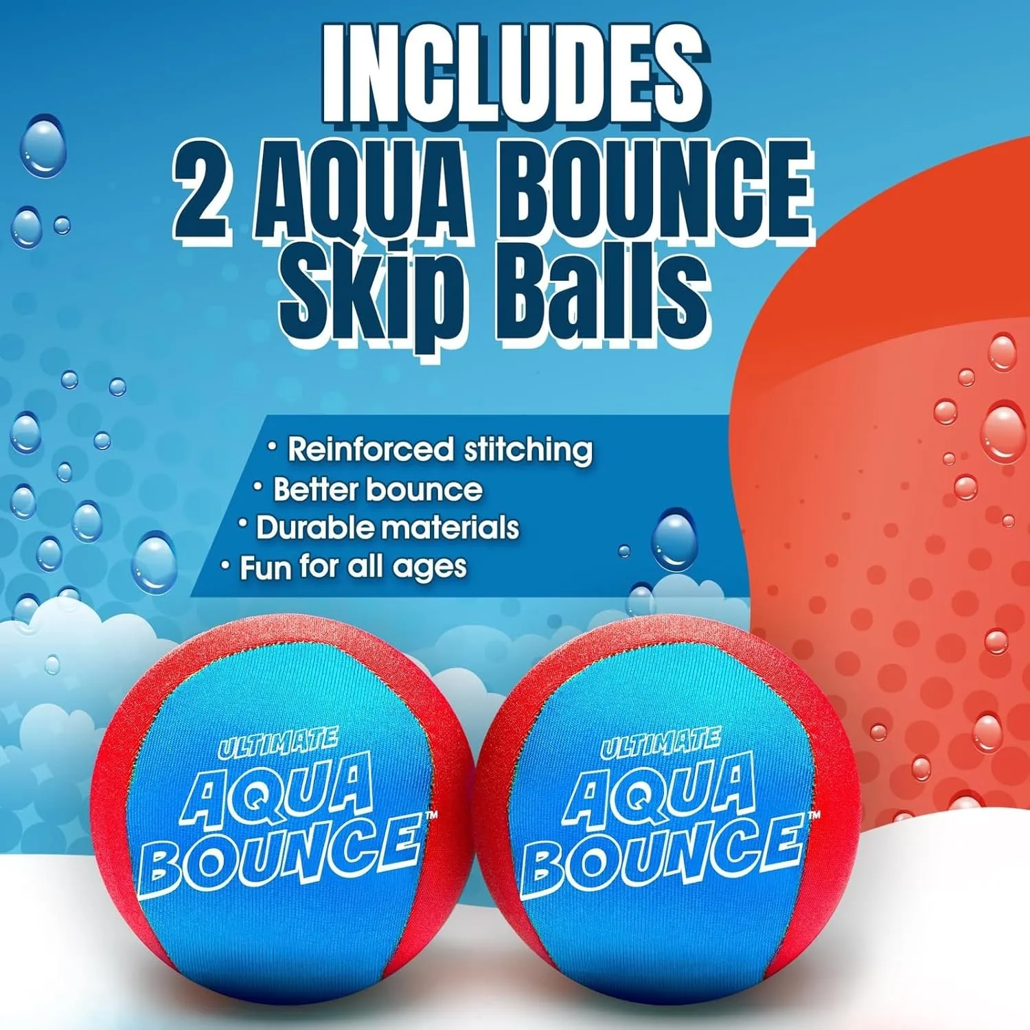 Skip Balls - Water Bouncing Ball$ Beach Toys for odd diverge Friends & Family$ Pool Toys and Beach Must Have$ Two Pack Activ Life The Ultimate Larger 3�� Size 