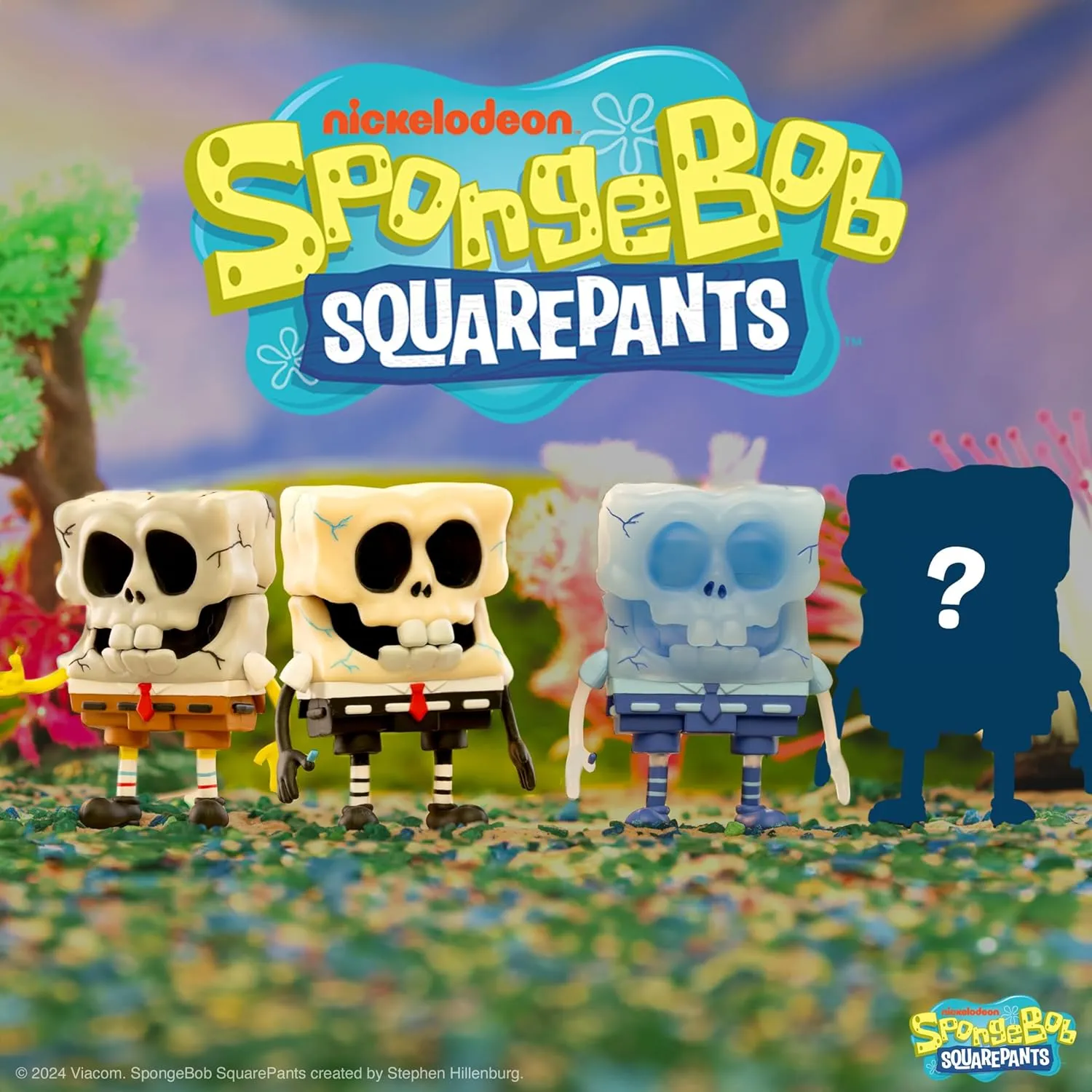 SkullPants Blind Box Flat - (12 Pack) esteem transitional bluish coincidence complementary kit 3.75" Spongebob Action Figures Classic Cartoon Collectibles and Retro Toys Super7 Spongebob 