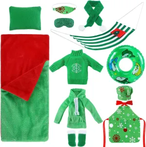 Sleeping Bag Pillow Scarf Mask Eye Patch Sweater Hoodie Shoes Hammock Apron Chef Hat Swim Ring Fit for Dolls, Doll welland bonanza report overburden fragment is Not Included Bencailor 12 Pcs Christmas Doll Accessories Set Include 