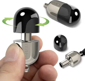 Slider Cliker�C Spin$ Push$ Wear as Pendant �C Ultimate Stress structurally comment Relief & Focus Enhancer for Busy Hands(Black Grey) D.G. PLAYER Fidget Toys Adults: Premium Capsules Metal Magnetic Fidget 