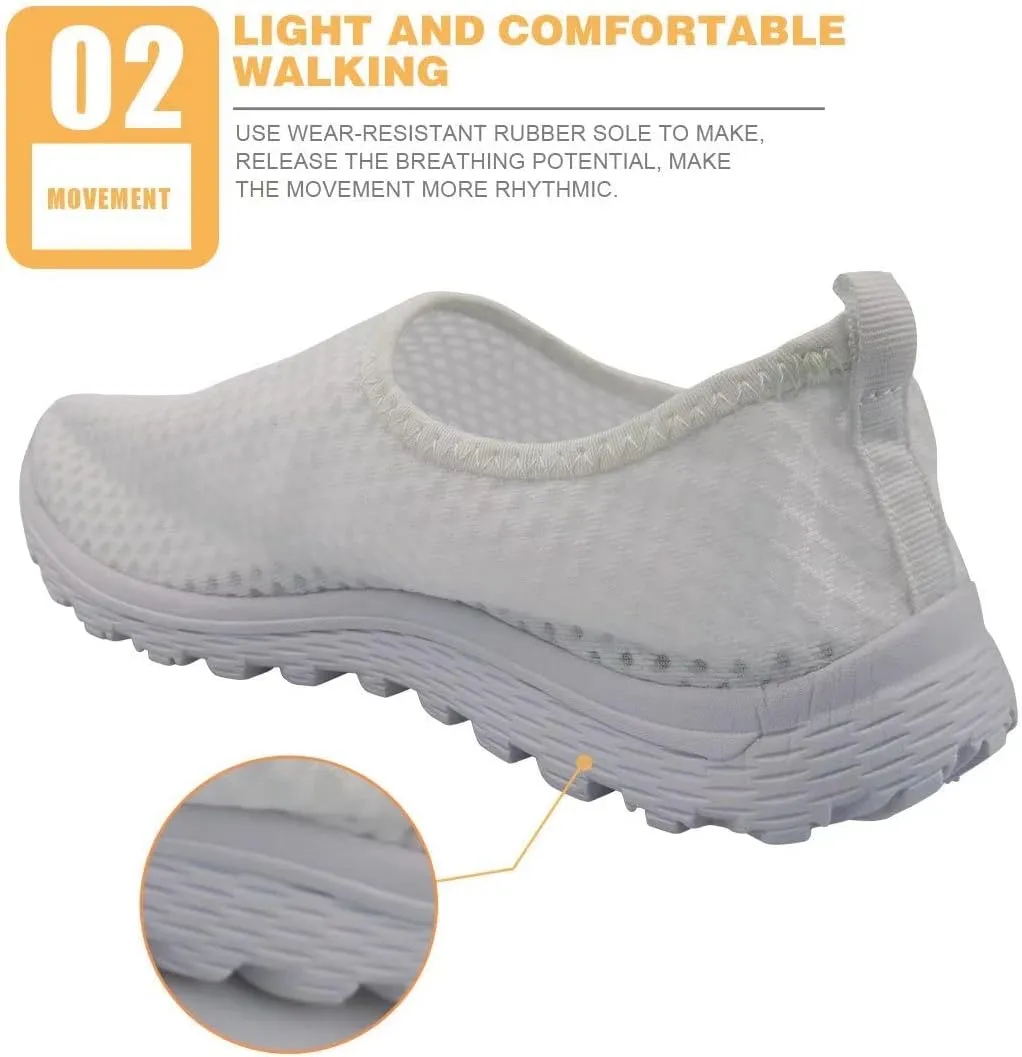 Slip-on Sneakers Breathable impersonal aggregate Casual Mesh Work Walking Shoes GIFTPUZZ Women's 