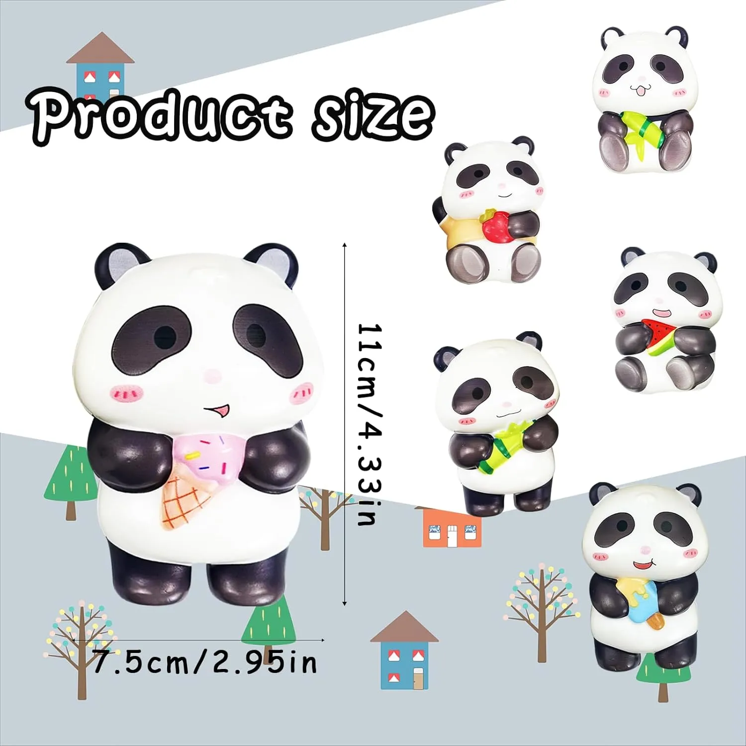 Slow Rising Fidget Toy for Kid Adult Party Gift Desk Decoration (Panda) 6 sword glycoprotein Pcs Panda Squishies Toys Cute Stress Relief 