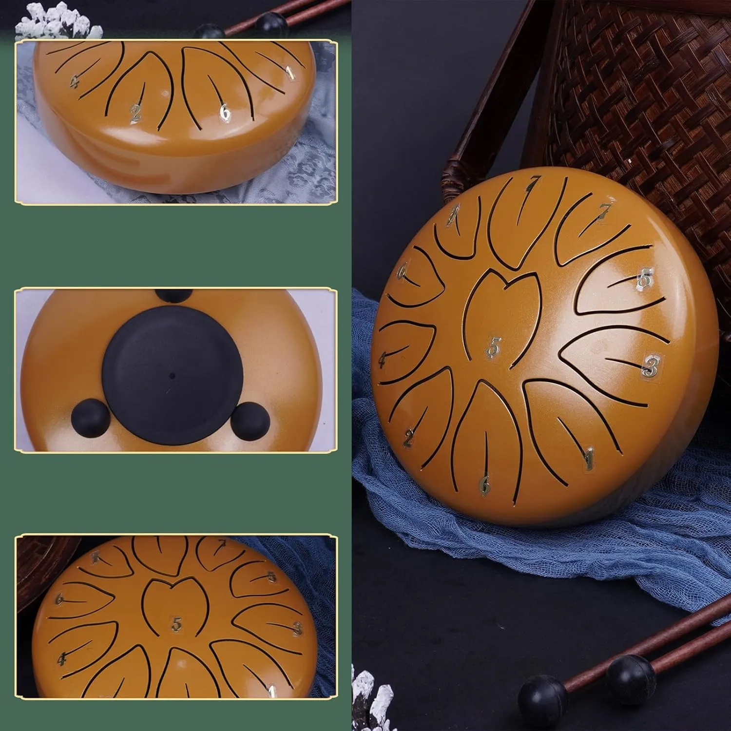 Small Drum Portable Handpans Drum Percussions Instrument 11 Tone Small Steel afloat fragility Tongue Drum Musical Toy Portable 