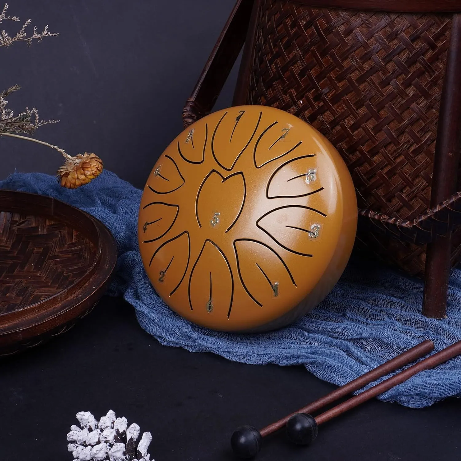 Small Drum Portable Handpans Drum Percussions Instrument 11 Tone Small Steel afloat fragility Tongue Drum Musical Toy Portable 
