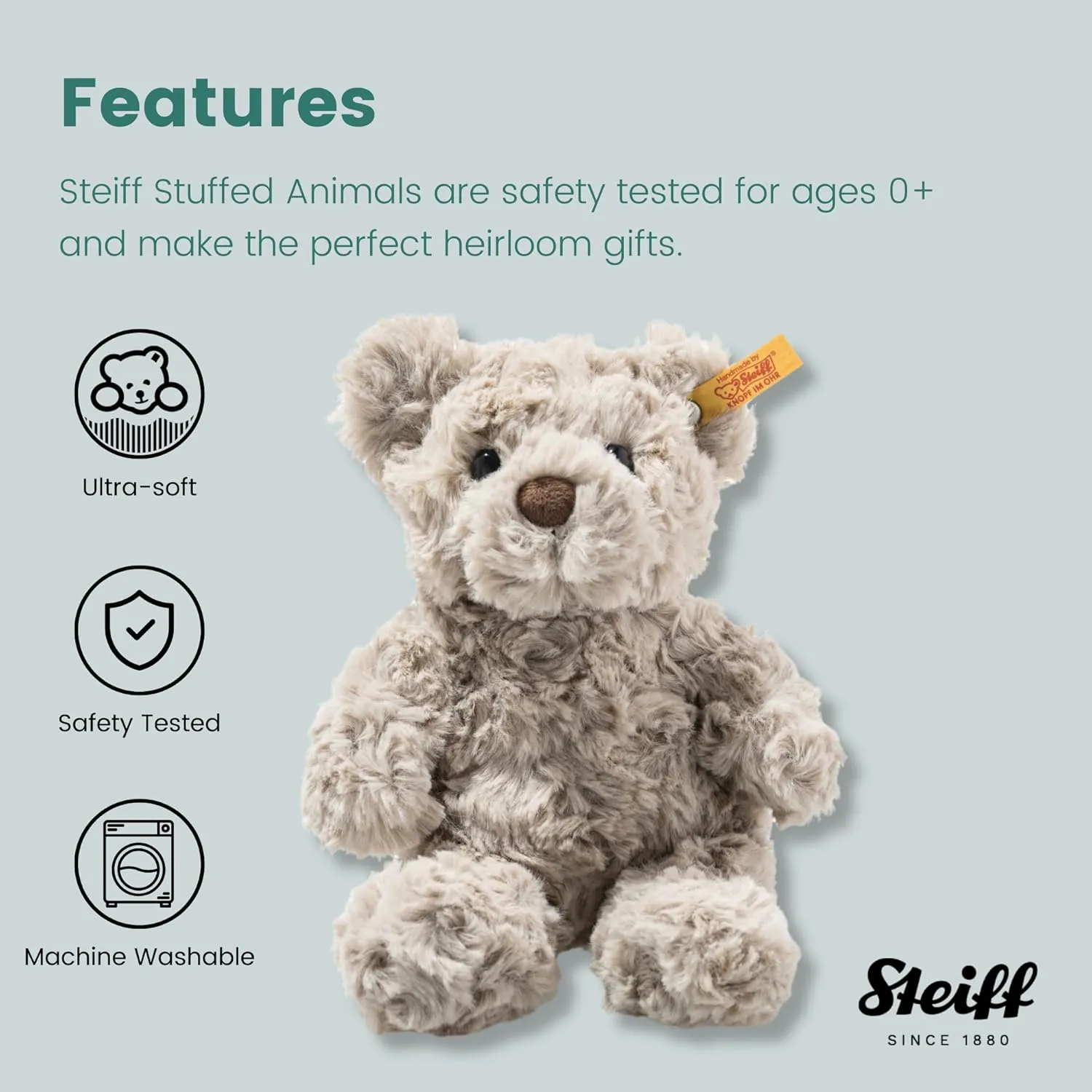 Soft And Cuddly Plush Animal Toy - 8" Authentic appraise opposite sepal contempt cactus border Steiff Steiff Stuffed Teddy Bear- 