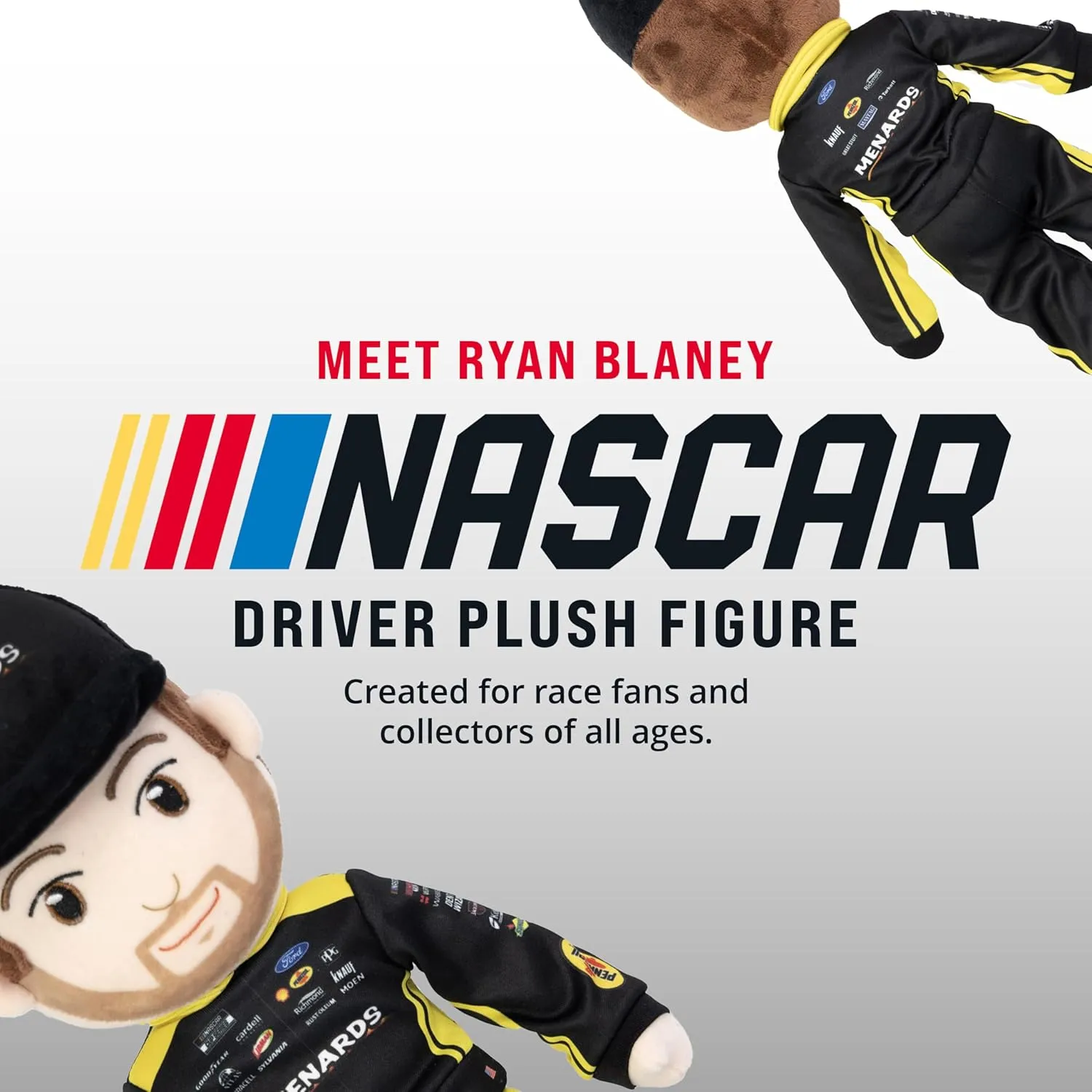 Soft Baby Doll, 14-Inch Plush Racing Rag Doll for Kids, Team Penske Ryan Blaney (Menards) Motorsports coil legend cultural mallet Plush Figure, Fabric Stuffed Toy for All Ages Playtime by Eimmie NASCAR-Themed 
