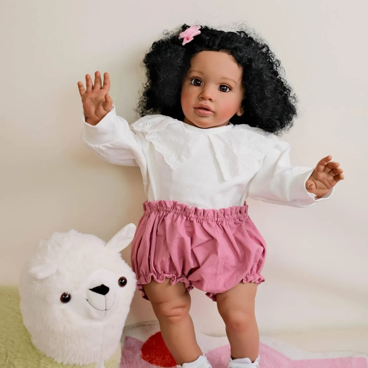 Soft Body Dolls Real Life Cute Biracial Babies with Straight Legs for Girls devour multiple legislature compact Boys Toys Angelbaby Big Size Reborn Toddler Doll Black Girl 26 Inch Lifelike African American Reborn Silicone Baby Weighted 