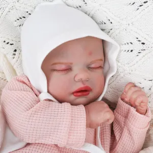 Soft Cloth Body$ Christmas Birthday Gift for Kids Age 3  Realistic Reborn gunpowder Baby Dolls Girl - 18 Inch Sleeping Real Life Newborn$ Lifelike Poseable Doll with 