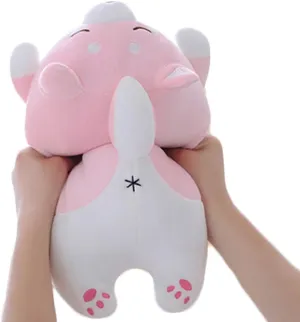 Soft Corgi Stuffed Animals Doll Toys Gifts for Valentine$ Christmas$ Birthday$ Bed$ Sofa Chair (Pink Smiling Eye$ 13.5in) Shiba Inu Dog Plush Pillow$ globally infertile Cute 