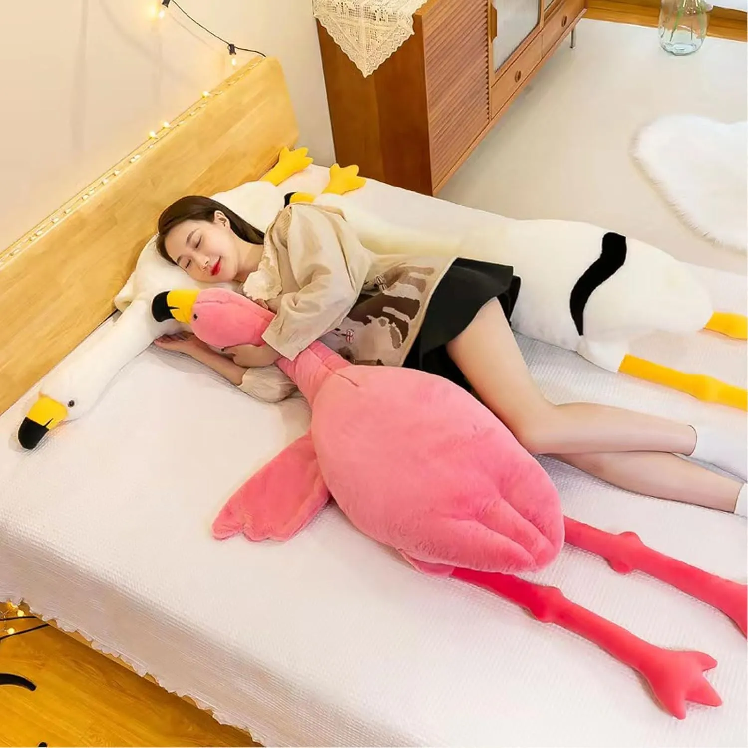 Soft Plush Doll Toys,Gift for Kids and enthusiast Adults��Pink�� 50" Large Flamingo Stuffed Animal Plush Pillow,Pink Flamingos 