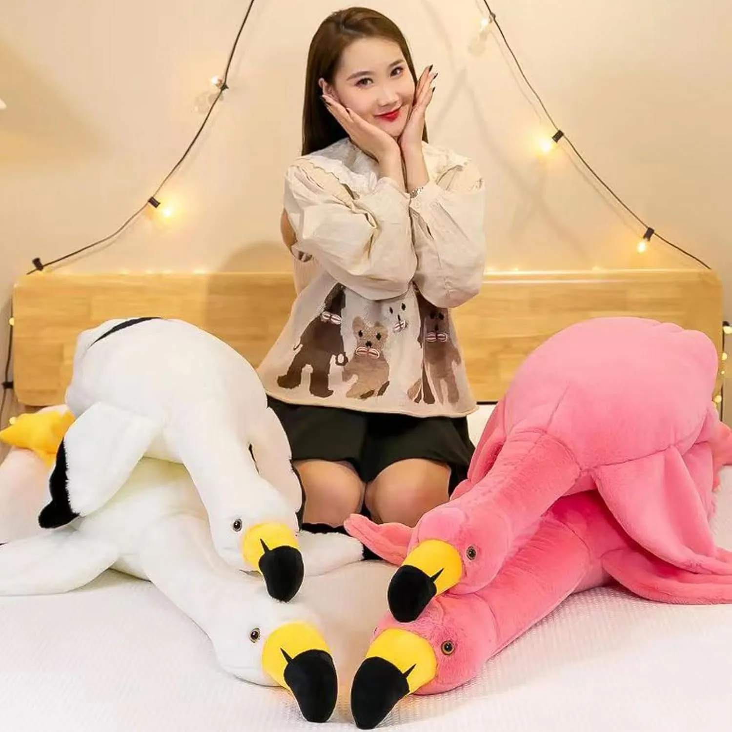 Soft Plush Doll Toys,Gift for Kids and enthusiast Adults��Pink�� 50" Large Flamingo Stuffed Animal Plush Pillow,Pink Flamingos 