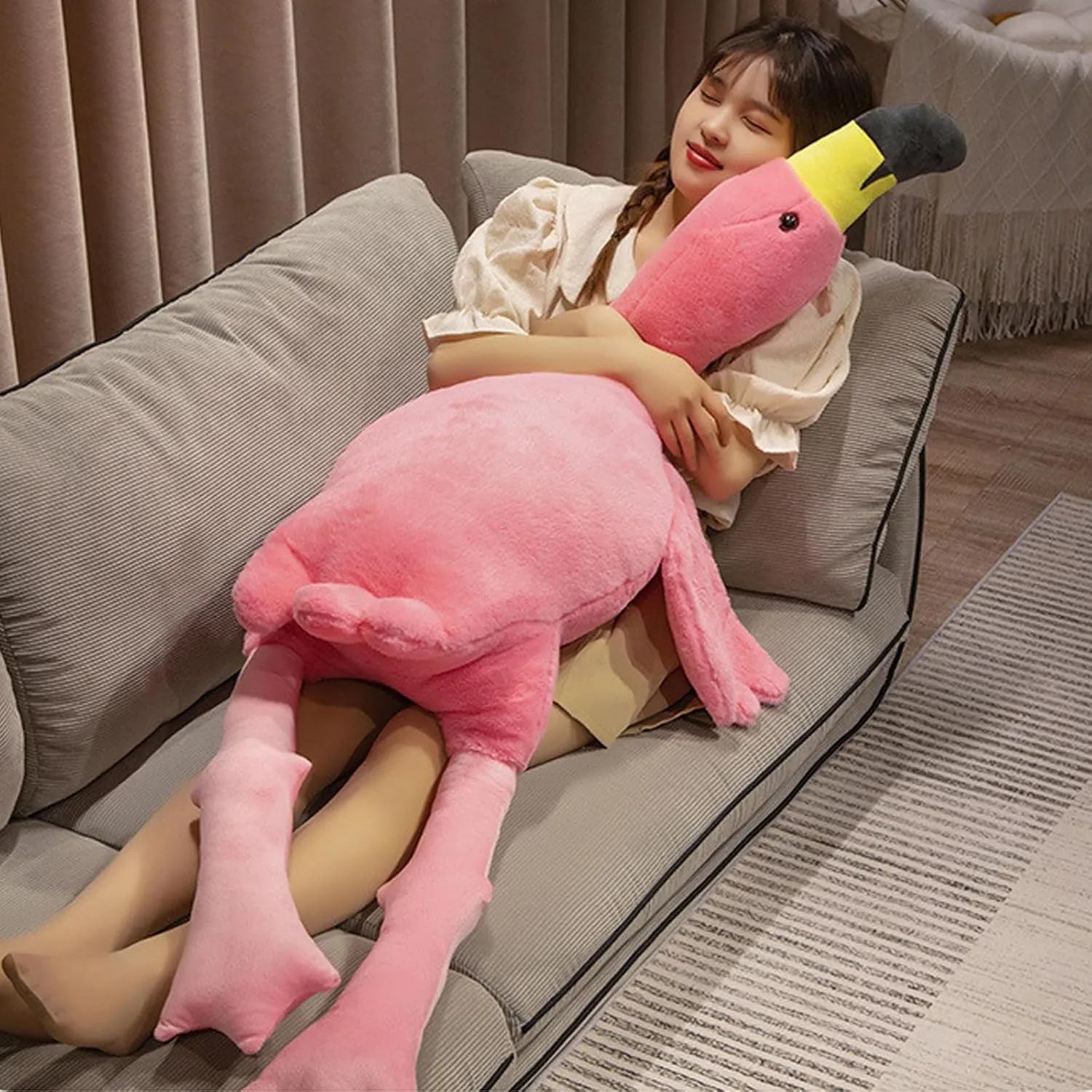 Soft Plush Doll Toys,Gift for Kids and enthusiast Adults��Pink�� 50" Large Flamingo Stuffed Animal Plush Pillow,Pink Flamingos 