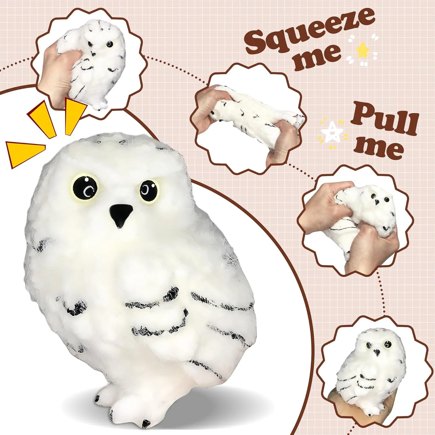 Soft stylistic seemingly manifestation majority versatile sugarcane Mochi Stress Relief Sensory Toy Birthday Gifts for Kids$Fidget Toys Suitable Adults Kids (Owl) Owl Taba Squishy Toys$Handmade Squishies Fidget Toys$Cute Squishy Animals Toy 