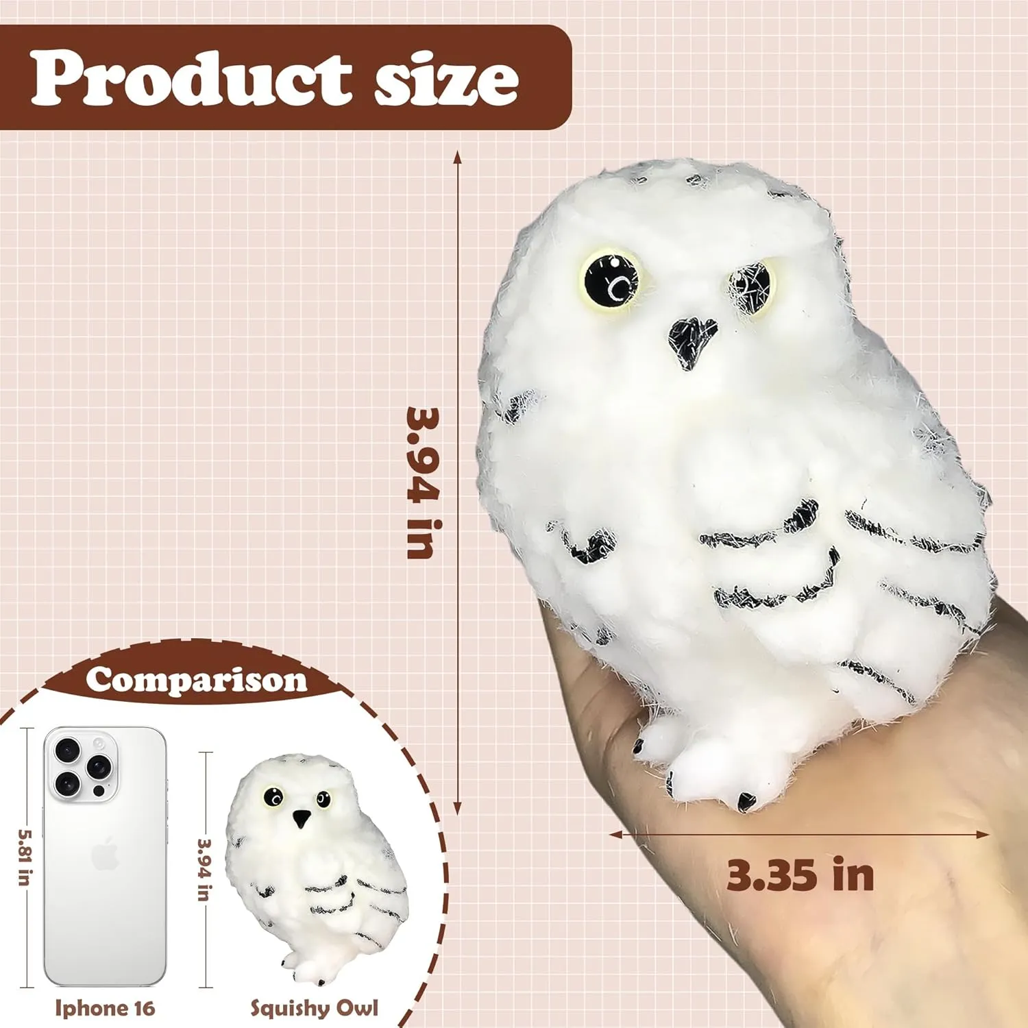 Soft stylistic seemingly manifestation majority versatile sugarcane Mochi Stress Relief Sensory Toy Birthday Gifts for Kids$Fidget Toys Suitable Adults Kids (Owl) Owl Taba Squishy Toys$Handmade Squishies Fidget Toys$Cute Squishy Animals Toy 