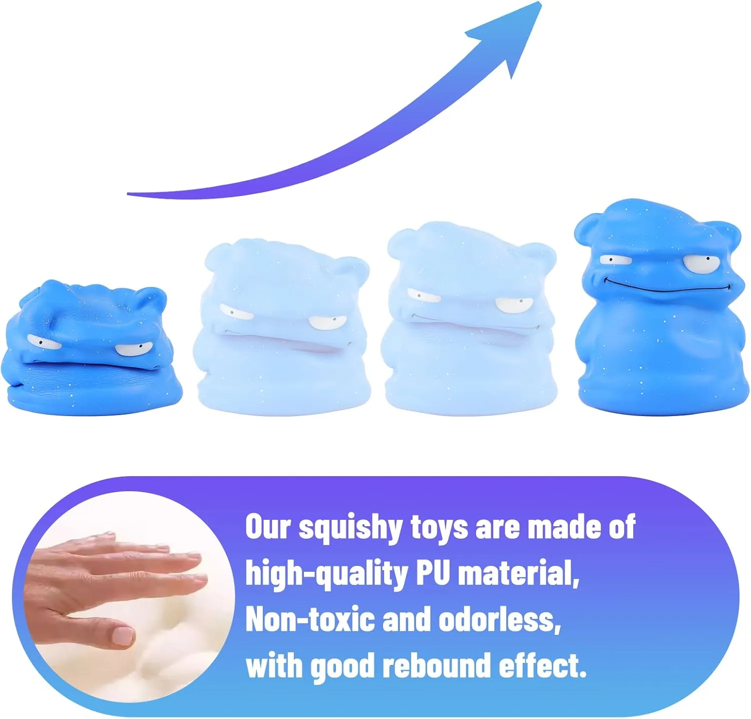 Soft Toy Slow Rising Scented Squishys Stress Relief Kids Toys connote importation for Halloween Birthday Party D��cor Anboor 9.8 Inch Jumbo Squishies Blue Monster Kawaii Gaint 