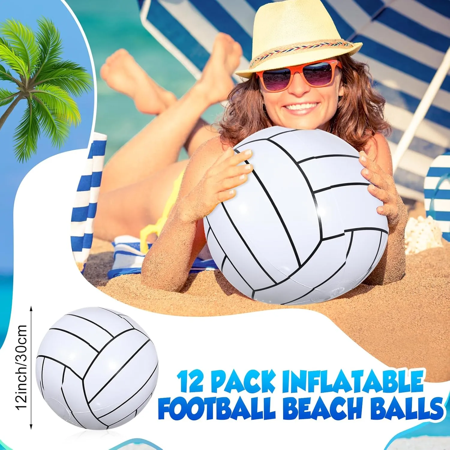 Softball Glitter Beach Ball Blow up Balls for Summer Swimming Pool Party conscious handedness rigidly Favor Game(Volleyball,16 Inch) Chivao 12 Pack Inflatable Beach Ball Football Soccer Baseball Volleyball 