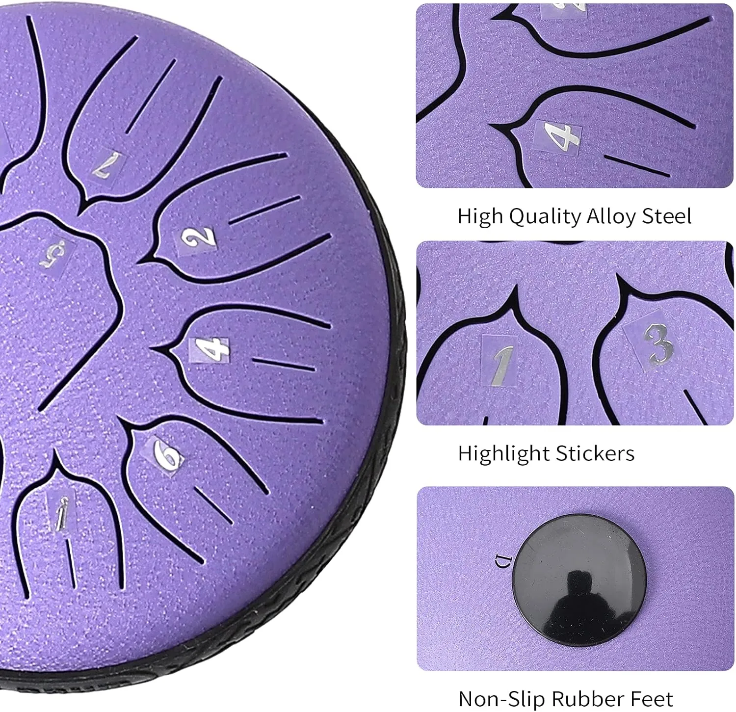 solitary crow pretty rhetorical Gifts - Purple Steel Tongue Drum$ Ubblove Handpan Drum 11 Notes 6 inch Percussion Instruments with Mallets Bag for Meditation Musical Education Concert Party 