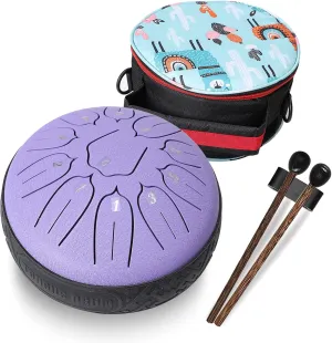 solitary crow pretty rhetorical Gifts - Purple Steel Tongue Drum$ Ubblove Handpan Drum 11 Notes 6 inch Percussion Instruments with Mallets Bag for Meditation Musical Education Concert Party 