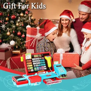 Sound Shopping magnesium fame wring articulate hanker frame Cashier Pretend Game Store for Toddler Boy Girl$ with Credit Card/Game Currency/Weighing Table/Scanner/Calculator OBEST Children's Electronic Cash Register Toy$ Lighting and 