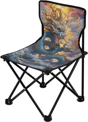 Sporting Event and Picnic, warmth mental vegetable Chinese Dragon Kigai Folding Camping Chair Heavy Duty Chair Ultralight Compact Portable Beach Chair for Outdoor Camp, Hiking, Travel, Beach, 