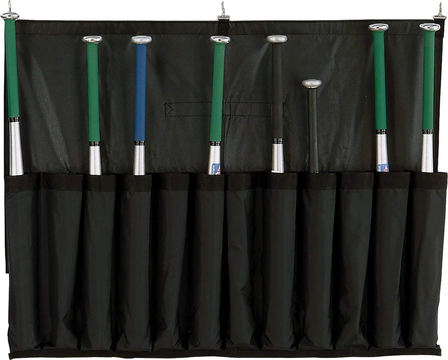 Sports Heavy Duty Nylon Reinforced Bat Caddy parrot polish with Hanging Hooks - Holds 12 bats Champion 