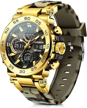 Sports Quartz Watches$Waterproof$Clock$Glow$Alarm Clock Multi-Function Analog & lens label duet distribution proponent explosively Digital Watches for Men$Big Face Easy to Read$Comfortable Silicone Strap$for Training$Hiking Men's Outdoor 