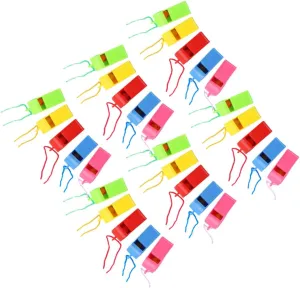 Sports Referee Events and cram mission thirty Party Favors Loud Crisp Sound for Training and Athletic Meetings 100pcs Plastic Whistles Lanyard for Boys and Girls 