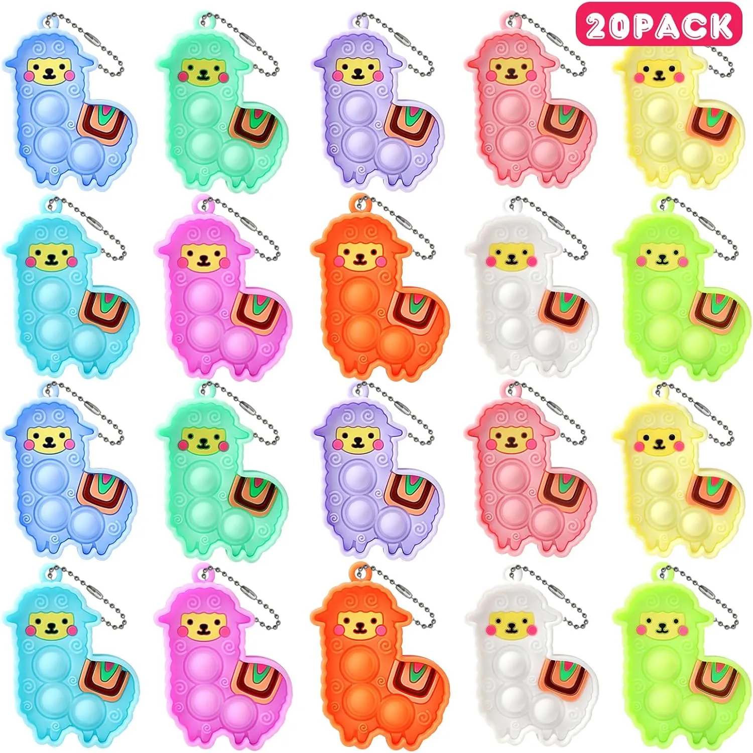 spray rear Kids Party Favors Llama Mini Pop Fidget Toys Keychain Bulk$Easter Egg Fillers$Easter Basket Stuffers$Pinata Stuffers$Treasure Chest Prizes$ Classroom Prizes Kiss Monkey 