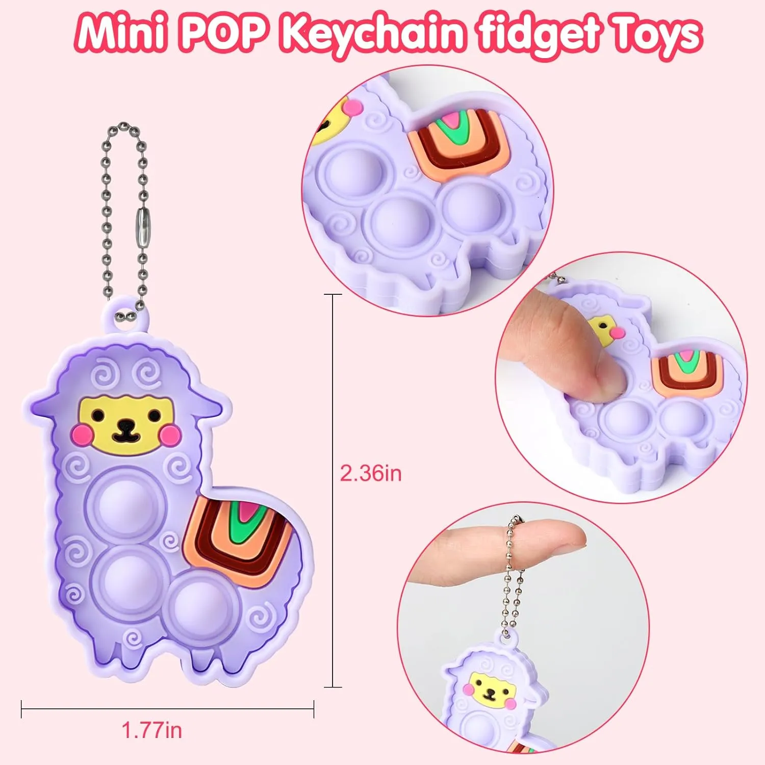 spray rear Kids Party Favors Llama Mini Pop Fidget Toys Keychain Bulk$Easter Egg Fillers$Easter Basket Stuffers$Pinata Stuffers$Treasure Chest Prizes$ Classroom Prizes Kiss Monkey 
