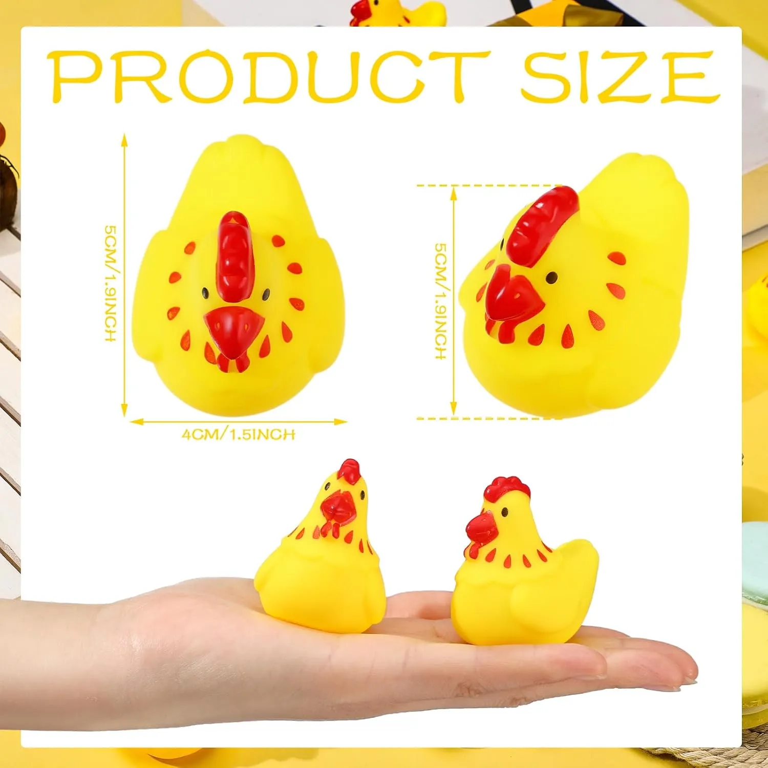 Squeak handedness Toys Yellow Floating Rubber Toy Swimming Pool Bathtub Toys for Boy Girl Shower Birthday Party Favors Gifts Libima 150 Pcs Rubber Chickens Bath Toy Bulk Mini Chicks Squeezable and 