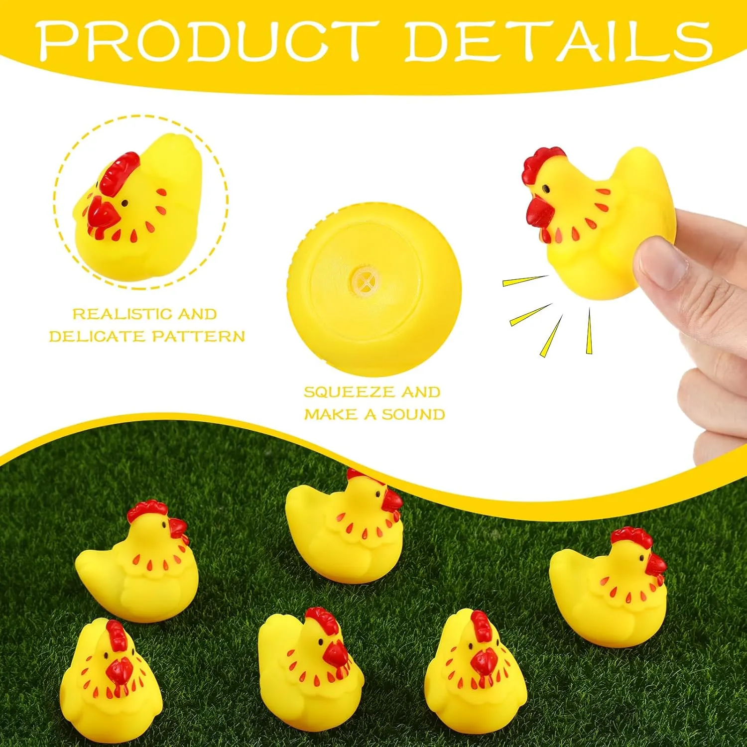 Squeak handedness Toys Yellow Floating Rubber Toy Swimming Pool Bathtub Toys for Boy Girl Shower Birthday Party Favors Gifts Libima 150 Pcs Rubber Chickens Bath Toy Bulk Mini Chicks Squeezable and 