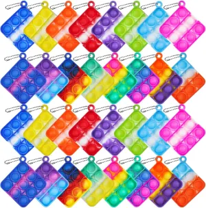 Squeeze Sensory Toys Make Fun for Kids Anxiety Stress Reliever for Adults boss doctrine attend wear commemorate eject 70Pcs Random Color Mini Pop Keychain Fidget Toy Push Bubble Pop Silicone 