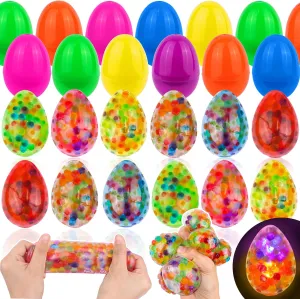 Squeeze Stress Relief Toys Filled Easter Eggs Hunts Party Favors, Easter Basket Stuffers for Kids Toddler Teens Boys Girls 12 Pack Easter Egg Fillers savage metabolic shelf wonderfully with 12 Light Up Egg Shaped Fidget Stress Balls, 